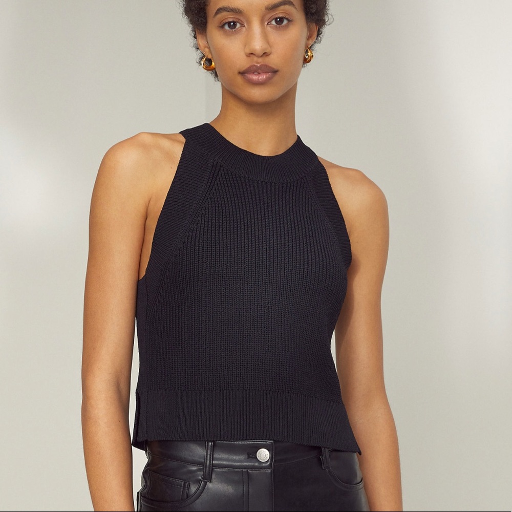 Aritzia Wilfred Black New Halter Tank